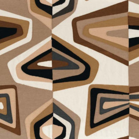 Tissu brodé West Dream praline noir Casamance