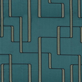 Jacquard géométrique Lusio pétrole Casamance