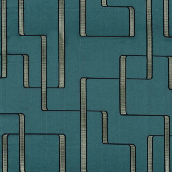 Jacquard géométrique Lusio pétrole Casamance