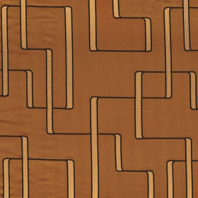 Jacquard géométrique Lusio terre de sienne Casamance
