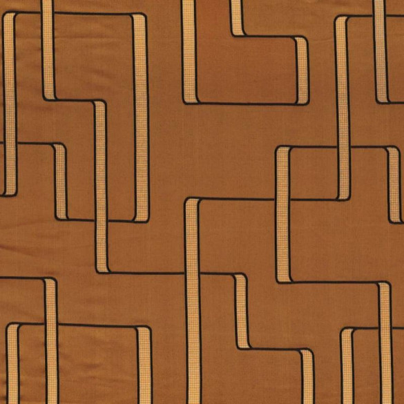 Jacquard géométrique Lusio terre de sienne Casamance