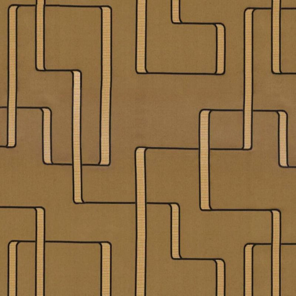 Jacquard géométrique Lusio mordoré Casamance