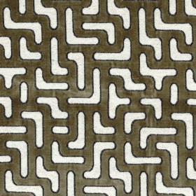 Jacquard velours Bryce kaki Casamance