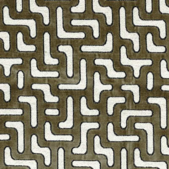 Jacquard velours Bryce kaki Casamance