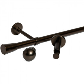 Kit tringle à rideau antic bronze Ø20 mm x 250 cm