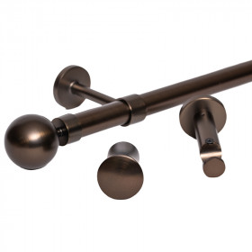 Kit tringle à rideau antic bronze Ø28 mm x 250 cm