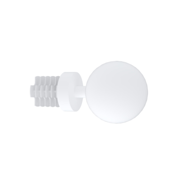 2 Embouts boule Ø20 mm Blanc Mat