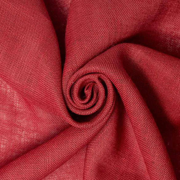 Toile de jute rouge au mètre - 330 gr/m² - 140 cm