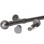 Kit tringle à rideau alu brossé Ø28 mm X 250 cm