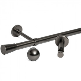 Kit tringle à rideau argent vieilli Ø20 mm X 200 cm