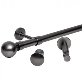 Kit tringle à rideau argent vieilli Ø28 mm X 250 cm