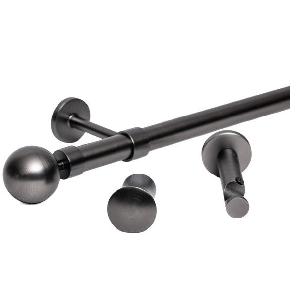Kit tringle à rideau argent vieilli Ø28 mm X 250 cm