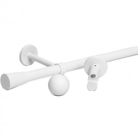 Kit tringle à rideau blanc mat Ø20 mm X 250 cm