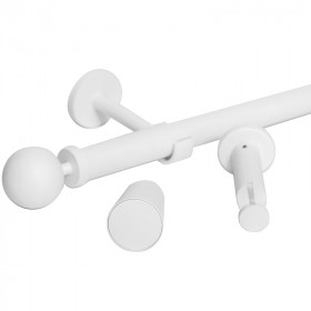 Kit tringle à rideau blanc mat Ø28 mm X 250 cm