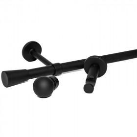 Kit tringle à rideau noir mat Ø20 mm X 250 cm