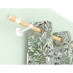 Kit tringle à rideau aspect bois clair Ø20 mm X 200 cm