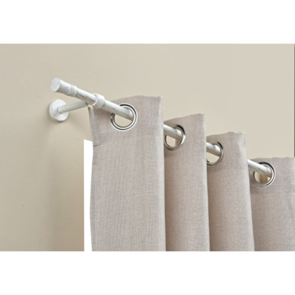 Kit tringle à rideau blanc brossé doré Ø20 mm X 200 cm
