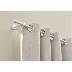 Kit tringle à rideau blanc brossé doré Ø20 mm X 250 cm