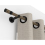 Kit tringle à rideau aspect bois foncé Ø20 mm X 250 cm