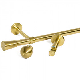 Kit tringle à rideau décor laiton mat Ø20 mm x 160 - 300 cm