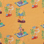 Toile de jouy Paresse Mediterraneenne satin ocre Thevenon