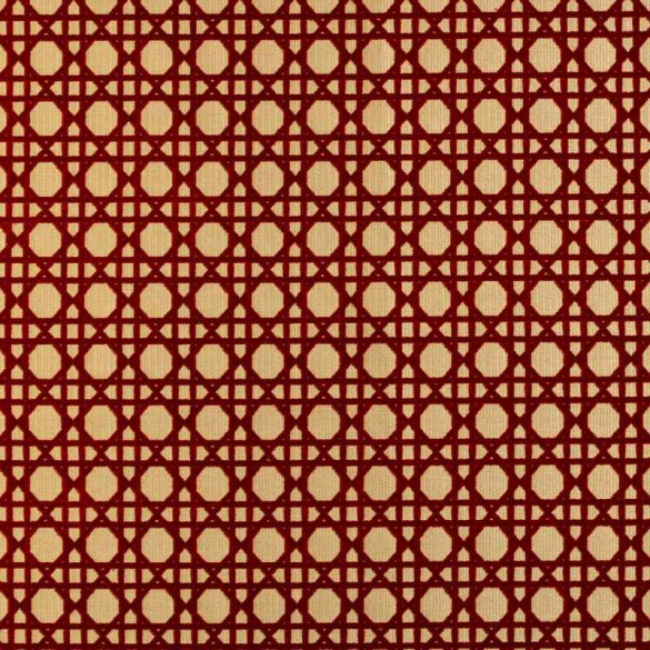 Tissu extérieur Cannage velours brique raphia Thevenon