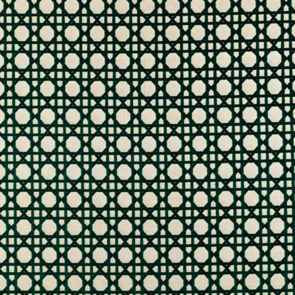 Tissu extérieur Cannage velours vert écru Thevenon