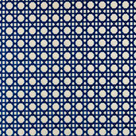 Tissu extérieur Cannage velours bleu écru Thevenon