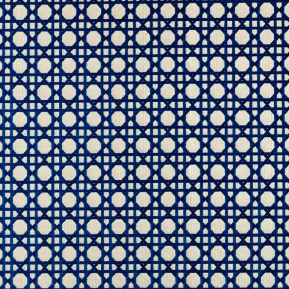 Tissu extérieur Cannage velours bleu écru Thevenon