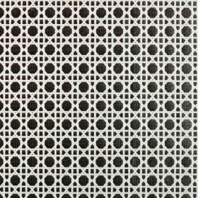 Tissu extérieur Cannage velours blanc noir Thevenon