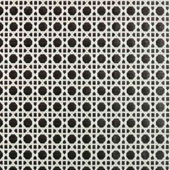 Tissu extérieur Cannage velours blanc noir Thevenon