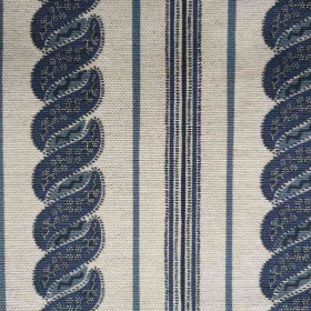 Tissu extérieur Menerbes Stripe indigo écru Thevenon