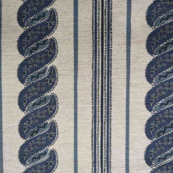 Tissu extérieur Menerbes Stripe indigo écru Thevenon