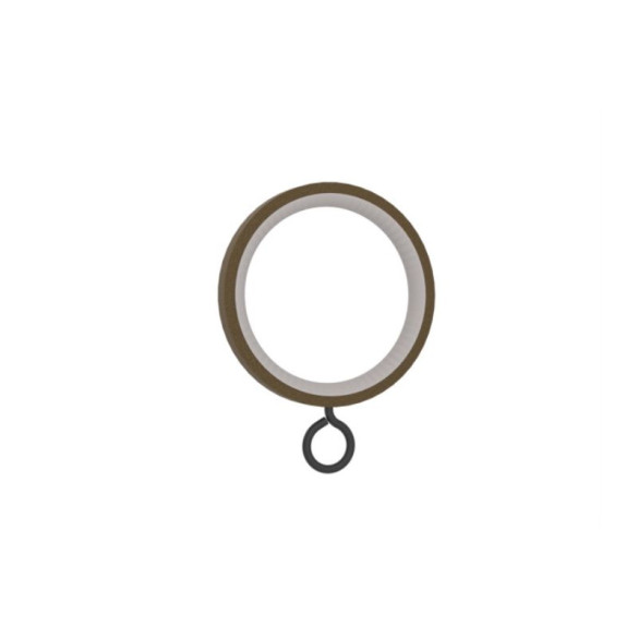 10 anneaux crochets pour rideaux Ø30x38 mm avec bague silencieuse bronze forgé