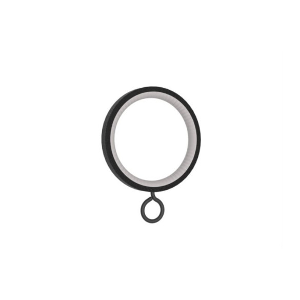 10 anneaux crochets pour rideaux Ø30x38 mm avec bague silencieuse black forgé