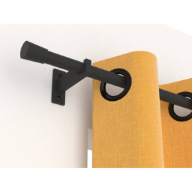 Kit tringle à rideau black forgé Ø20 mm x 160-300 cm extensible
