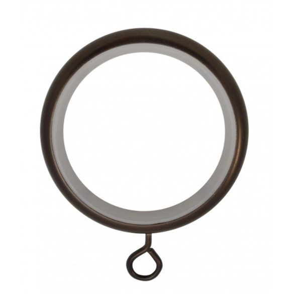 8 anneaux rideaux Ø46x58 mm avec bague silencieuse/crochet antic bronze