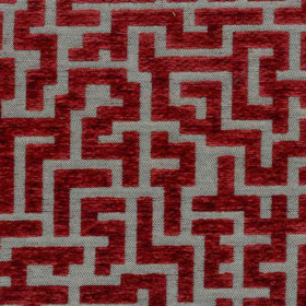 Velours géométrique Meta rouge Froca