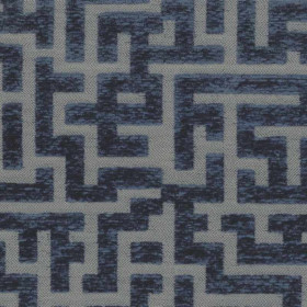 Velours géométrique Meta bleu de minuit Froca