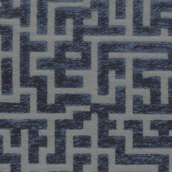 Velours géométrique Meta bleu de minuit Froca