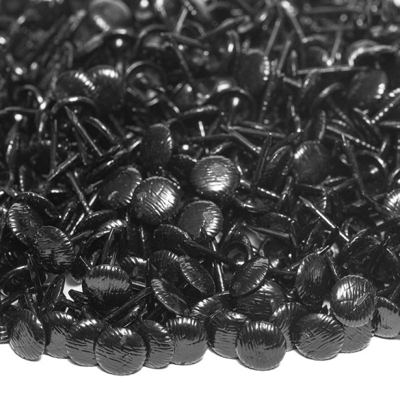 1000 clous tapissier noirs striés Ø9 mm