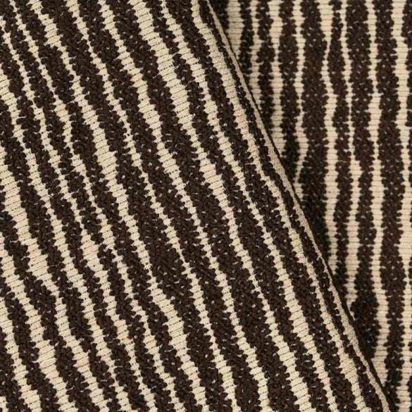 Jacquard rayé Tane cacao Casal