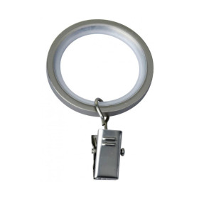 10 anneaux pince rideaux Ø25x19 mm nickel givré