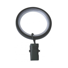 10 anneaux pince rideaux Ø25x19 mm noir mat