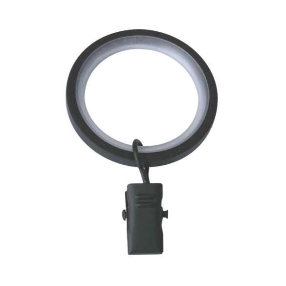 10 anneaux pince rideaux Ø25x19 mm noir mat