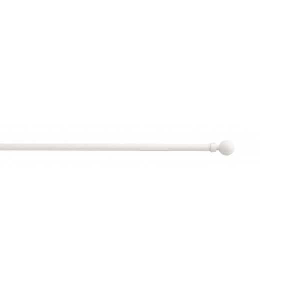 Barre de vitrage extensible embout boule blanc mat 60 à 100 cm