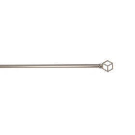 Barre de vitrage extensible embout cube nickel givré 40 à 60 cm