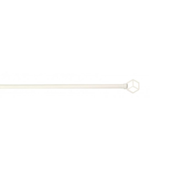Barre de vitrage extensible embout cube blanc mat 60 à 100 cm