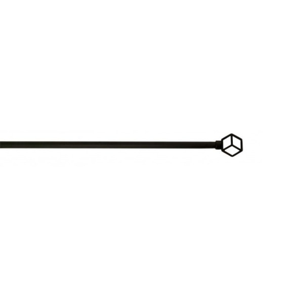 Barre de vitrage extensible embout cube noir mat 40 à 60 cm