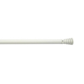 Barre de vitrage extensible embout pommeau strié blanc 70 à 110 cm